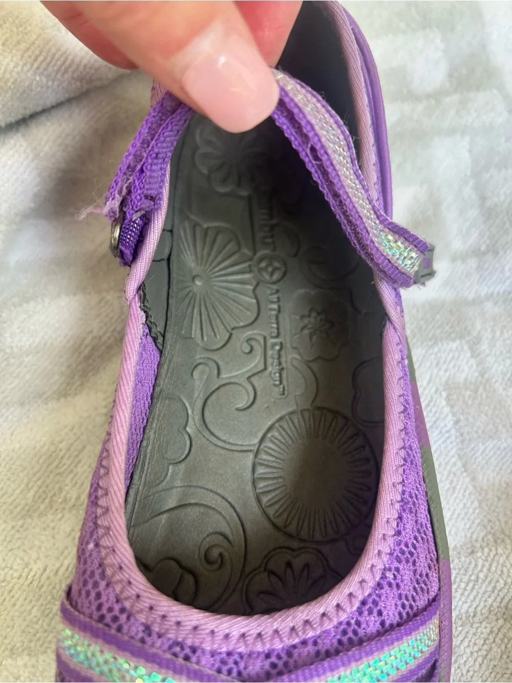 Jambu Purple and Green Girls' Mary Jane Sandals